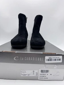 La Canadienne Elizabeth, Botines al tobillo de gamuza negros con cremallera para mujer, talla 6 - Imagen 1 de 7