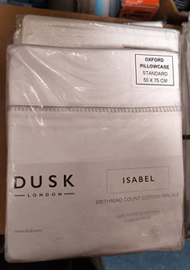 DUSK Oxford Kissenbezüge 50 x 75 cm Standard weiß Kissenbezüge für Zuhause 2 Stück - NEU - Bild 1 von 2