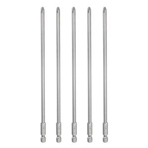 5pcs PH2 Phillips Screwdrivers Bits 1/4" Hex Shank 8" Long 0.2" Rod Magnetic - Imagen 1 de 7