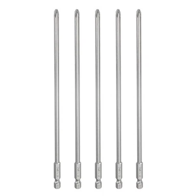 5pcs PH2 Phillips Screwdrivers Bits 1/4" Hex Shank 8" Long 0.2" Rod Magnetic - Imagen 1 de 4