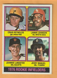Craig Reynolds Lamar Johnson Johnnie LeMaster Jerry Manuel 1976 Topps #596 - Imagen 1 de 2