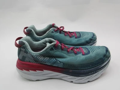 Hoka One One Bondi 5 Running Shoes Womens Size 10 Teal Pink Max Cushion Road - Image 1 of 4