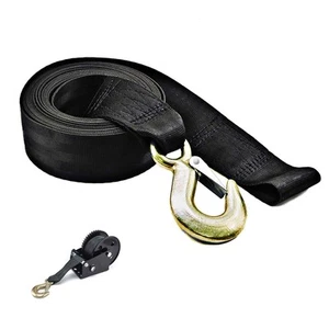 Heavy Duty Winch Strap, Tow Straps with Hook and Loop End for Boat, Trailer, ... - Picture 1 of 6