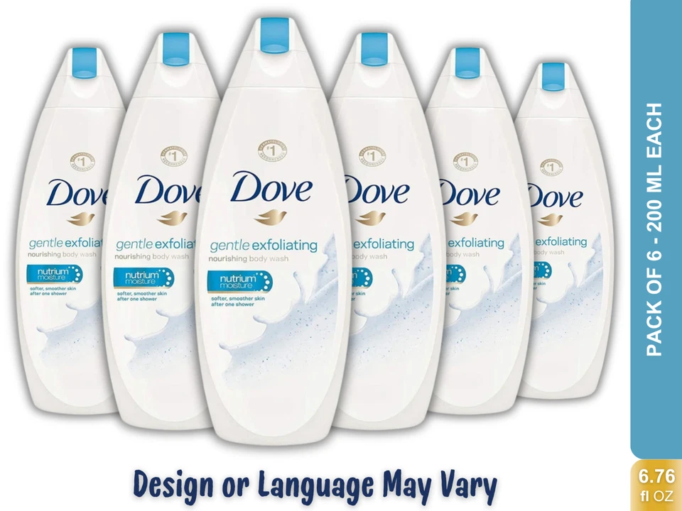 Dove Deeply Nourishing Body Wash Nutrium Shower Gel 200 ml / 6.76 fl oz 6 Pack
