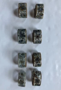 8 servilleteros mexicanos vintage pintados a mano vajilla cerámica usados en excelente estado - Imagen 1 de 7
