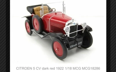 CITROEN 5 CV dark red 1922 1/18 MCG MCG18286  “Rare” Collectible car MCG Diecast - Image 1 of 3