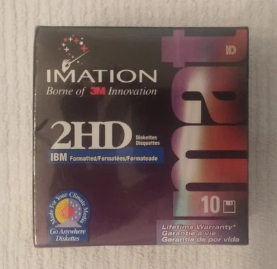 Imation 3.5 (3 1/2) Inch 1.44 MB Floppy Disks Box of 10 NEW SEALED - Image 1 of 4