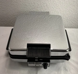 Vintage General Electric Grill Waffle Baker A2G48T Piastre Reversibili PULITO FUNZIONANTE - Foto 1 di 8