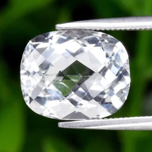 💎 4.86ct 11x9mm VS Cushion Natural White Topaz - Unheated, Brazil Gemstone - Picture 1 of 4