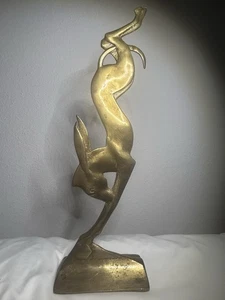 Vintage Garret Thew tanzender buckelnder Esel Bronzeskulptur Türstopper ~ 16" hoch - Bild 1 von 15