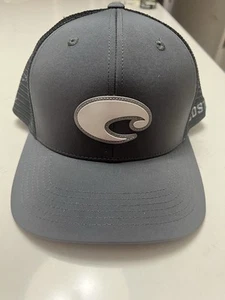 Costa Del Mar Hat Cap Snapback Mesh Trucker Sunglasses Fishing Gray Black "C" - Picture 1 of 4