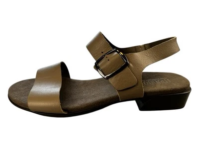 Sandalias Munro Cleo Casuales Tacón Bloque Cuero Vintage Caqui Nuevas Talla 10.5WW Foto 1 de 4