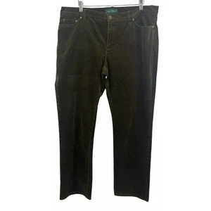 Vintage LRL Lauren Ralph Lauren Corduroy Pants Women's 16 Brown Quiet Luxury - Picture 1 of 9