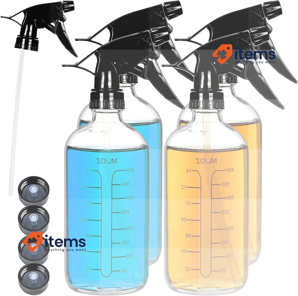 Youngever 4 Paquete 500ML Vacíos Spray Botellas Con Medidas 455ml Transparente - Imagen 1 de 3