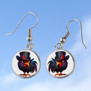 Anime Gothic Hahn Vampir Goth Cabochon Ohrringe Weihnachtsgeschenk Z160 - Bild 1 von 1