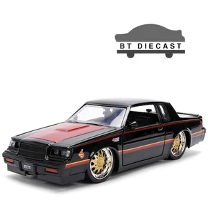 JADA BIGTIME MUSCLE 1987 BUICK GRAND NATIONAL 1/24 with RED HOOD BLACK 36586 - Picture 1 of 6