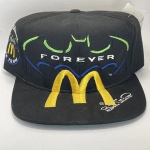 Vintage Bill Elliott Mütze McDonald's Racing Team Batman Forever schwarz Druckknopflasche 95' neu - Bild 1 von 8
