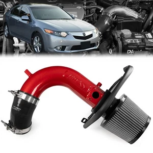 HPS Red Shortram Air Intake Kit 3" Pipe w/Heat Shield For 09-14 Acura TSX 2.4L - Picture 1 of 7