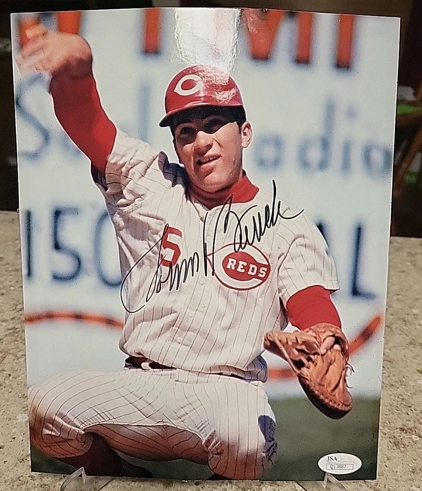 Foto autografiada de béisbol de Johnny Bench Cincinnati Reds 8x10 certificado de autenticidad JSA (sin tarjeta) Foto 1 de 3