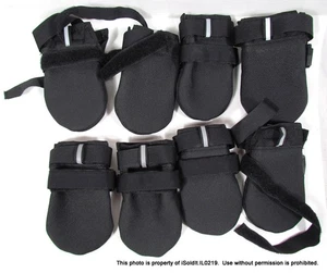 SET 7 SETS (4 pro Set) GRÖSSE KLEINE HUNDESTIEFEL beschichteter Stoff, Gummi - Bild 1 von 7
