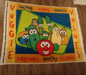Manta de lana Veggie Tales vintage panel 54" x 47" - Imagen 1 de 1