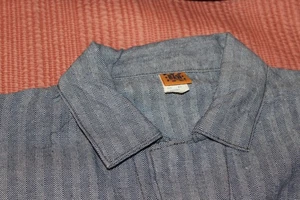 VINTAGE BIG BEN OVERALL - USA (GR. 40 - KURZ) BLAU DIRIGENT FISCHGRÄTSTREIFEN - Bild 1 von 15