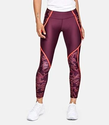 Under Armour Women's HeatGear Armour Edgelit Print Ankle Crop Leggings L 1348... - Image 1 of 4