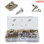 160Pcs U Nuts Self Tapping Screw Spire U Clips Fit For Car Body Interior Panels