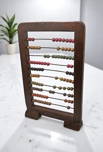 Vintage Wooden Counting Abacus Original Old Hand Crafted - Picture 1 of 6