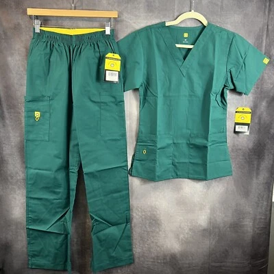 Nuevo juego exfoliante WonderWink para mujer nuevo con etiquetas 2 piezas elige tu color talla XS Foto 1 de 4