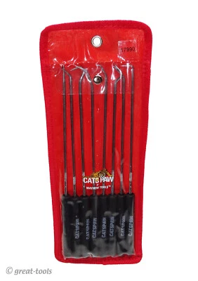 CONJUNTO DE 8 PÇS PALHETAS, GANCHO, ESCRIBA – extrator de vedação longo O-ring – Pata de Gatos por Mayhew Tools - Imagem 1 de 3