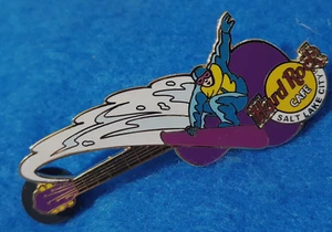 SALT LAKE CITY WINTER SPORTS SNOWBOARD PURPLE GUITAR 2005 Hard Rock Cafe PIN - Picture 1 of 1