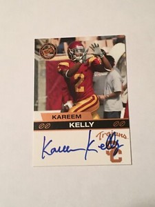 KAREEM KELLY PRESS PASS AUTOGRAPH AUTO RC USC TROJANS NEW ORLEANS SAINTS