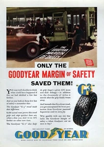 1935 Goodyear G3 Tires Original Color Print Ad  - Imagen 1 de 1