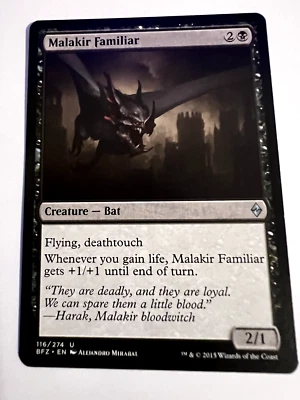 MTG Magic The Gathering Battle for Zendikar Malakir Familiar Uncommon LP - Image 1 of 2
