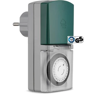 GAO Zeitschaltuhr aussen Steckdose Garten Outdoor IP44 TÜV/GS-Zeichen - Bild 1 von 5