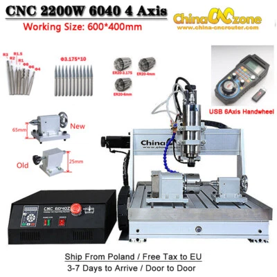 4 Axis 6040 CNC Router USB 2200W Metal Engraving Milling Drilling Machine NEW EU - Bild 1 von 4