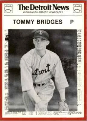 1981 "DETROIT NEWS" #56 TOMMY BRIDGES - DETROIT TIGERS - Image 1 of 2