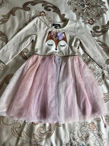 Girls 4T Fox Tulle Dress - Picture 1 of 6