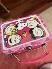 Peanuts Gang Snoopy Lucy Charlie Brown Kids Mini Tin Lunch Box Pink Valentines