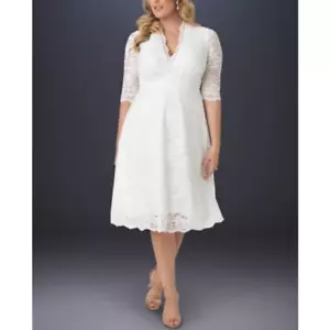 Kiyonna Brautkleid Übergröße Hochzeit Belle Kleid in Elfenbein Größe 1X - Bild 1 von 11