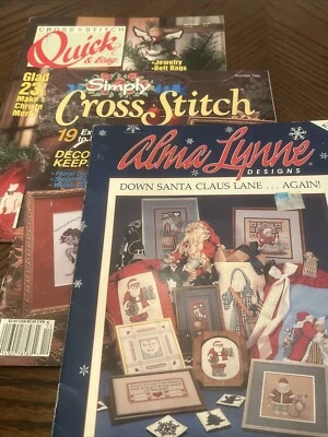 Lot 3 Cross Stitch Magazine/Pamphlet Alma Lynne Quick&Easy Simply Cross Stitch - Image 1 of 4
