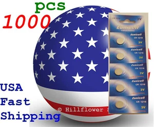 1000 pcs CR1216 1216 LM1216 BR1216 Card 3V Lithium Battery - Picture 1 of 6