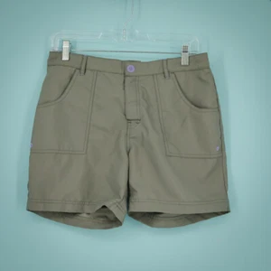 The North Face Girl's Size XL 18 Shorts Green Button Zip Hiking Outdoor Casual - Picture 1 of 7