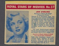1950 Royal Stars of Movies F291-3 Blue Variation #37 Jan Sterling