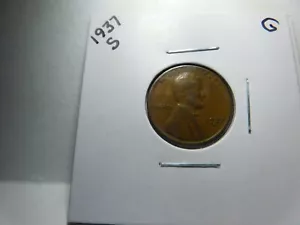 Penny di grano centesimo Lincoln 1937 S - da buono a molto buono circolato - Foto 1 di 2
