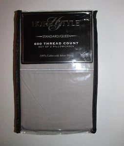 Set of 2 Hotel Style Cotton Sateen Pillowcases (Queen Size) BRAND NEW UNOPENED - Picture 1 of 2