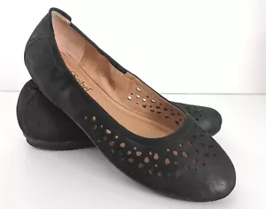 Josef Seibel Pippa 29 Black Leather Laser Cut Comfort Ballet Flats Size EU 38 - Picture 1 of 11