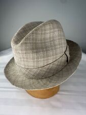 Vintage Biltmore Fedora Plaid Houndstooth Hat 7 1/4 Made in Canada See Pics