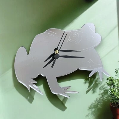 Etched Frog Shaped Silent Tick Acrylic Clocks - Many Colours - Image 1 of 4